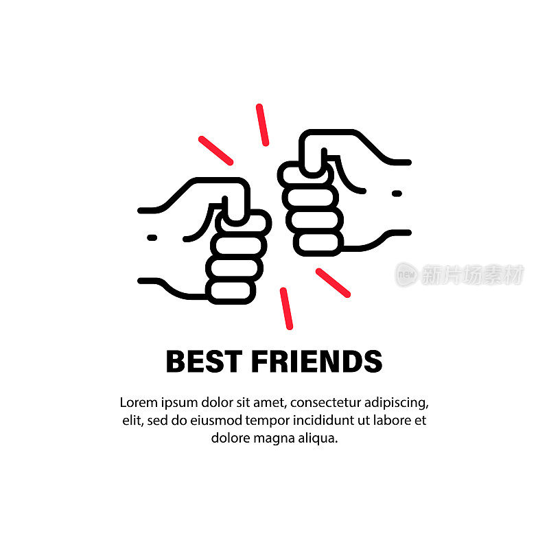 Fist bump icon. Best friends. Friendship. Vector on isolated white background. EPS 10